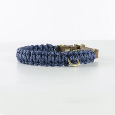 Molly and Stitch Touch of Leather Collar Navy Blue