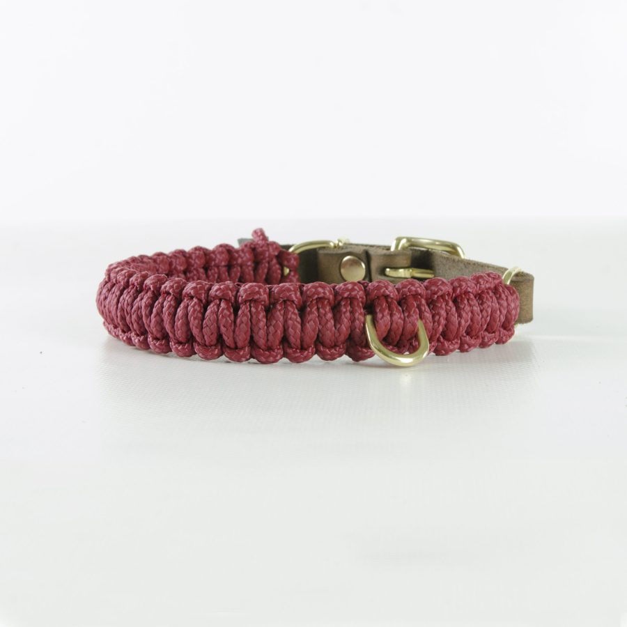 Molly and Stitch Touch of Leather Collar Redwine Bordeaux