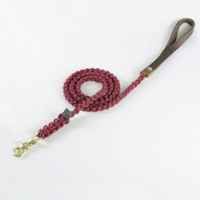 Molly and Stitch Touch of Leather Leash Redwine Bordeaux