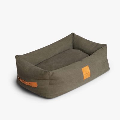 Denjo Dogs Hundbädd Nest Classic med Läderdetaljer Desert Green