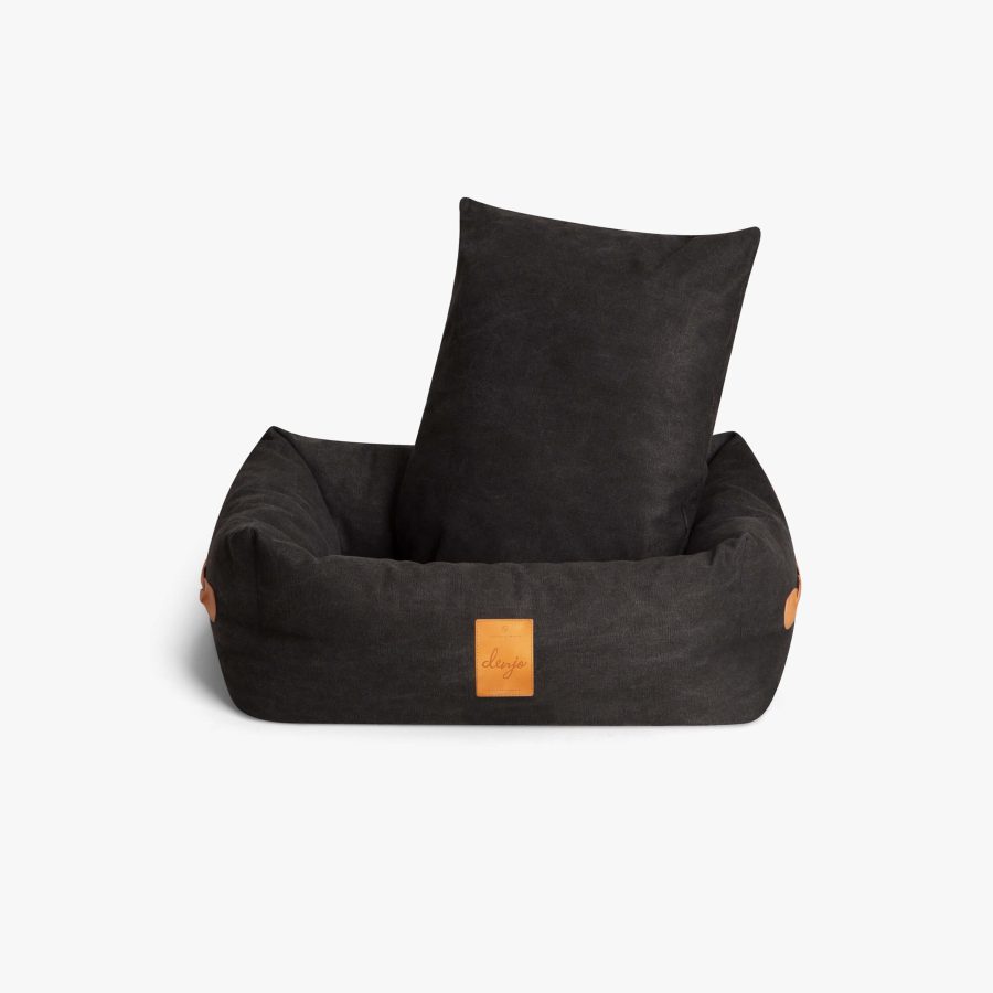 Denjo Dogs Hundbädd Nest Classic med Läderdetaljer Stone Grey - Bild 2