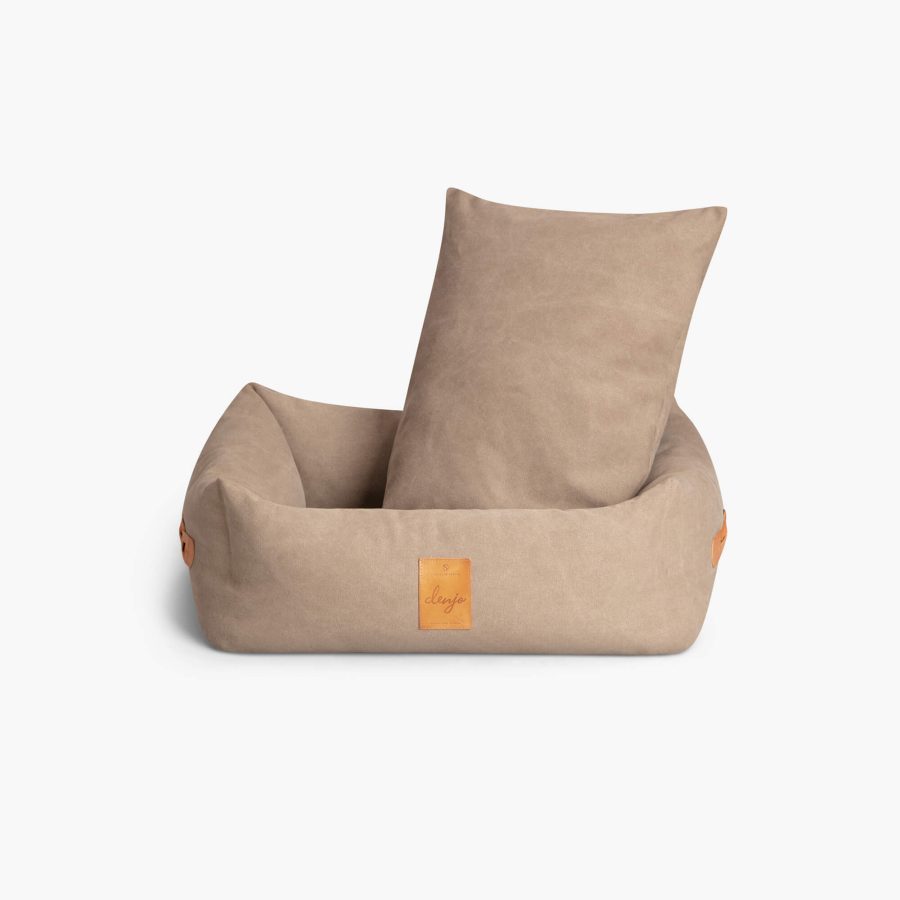 Denjo Dogs Hundbädd Nest Classic med Läderdetaljer Sand Beige - Bild 2