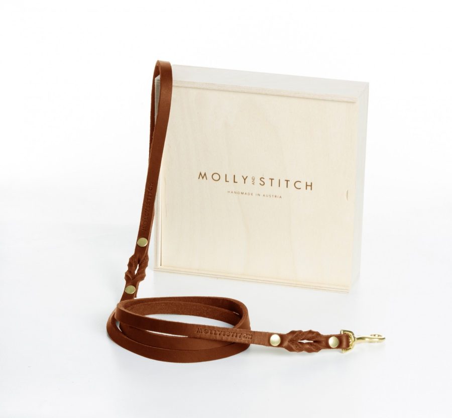 Molly and Stitch Butter City Leash Sahara Cognac
