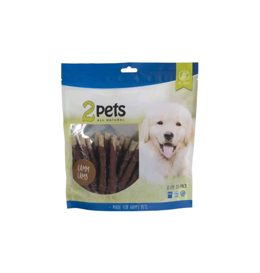 2pets Tuggpinne mald, med lamm 12cm 30-p