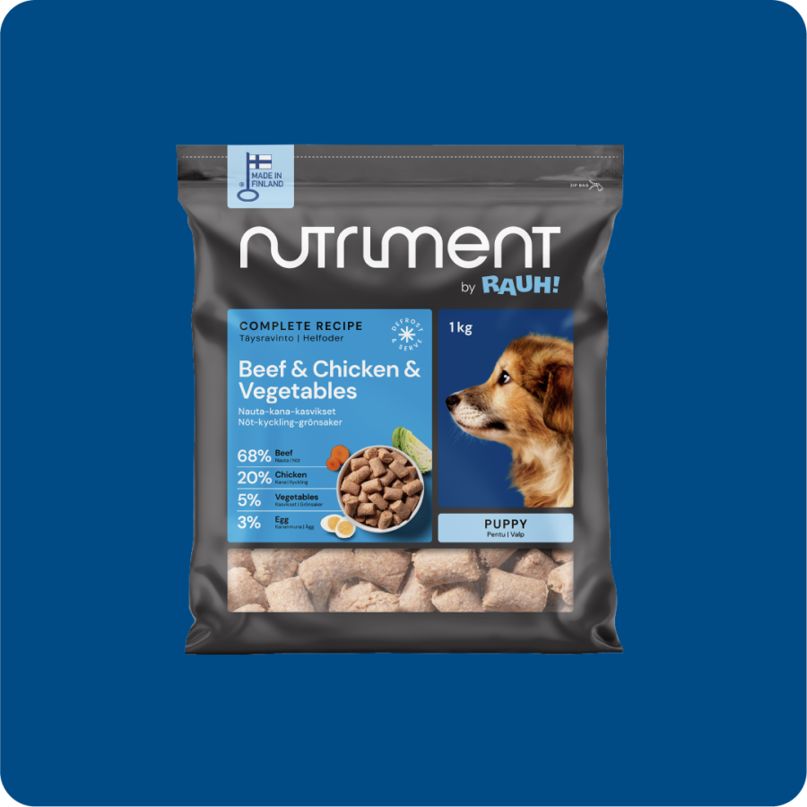 Nutriment by Rauh! Köttbullar för Valp Nöt - Kyckling - Grönsaker