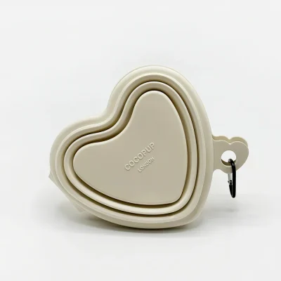 Cocopup London Heart Ihopfällbar skål Cream